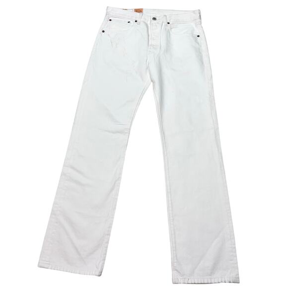 Levis 501 Original Fit Jeans 31x32 White Straight Leg Button Fly 100% Cotton New - Picture 1 of 14
